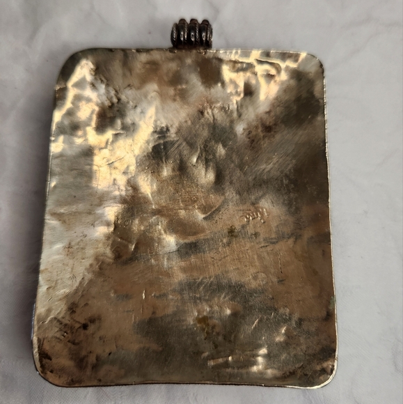 Silver & Gold Mosaic Turquoise Necklace - Picture 15 of 15